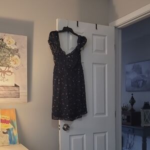 Elegant Black Floral Dress